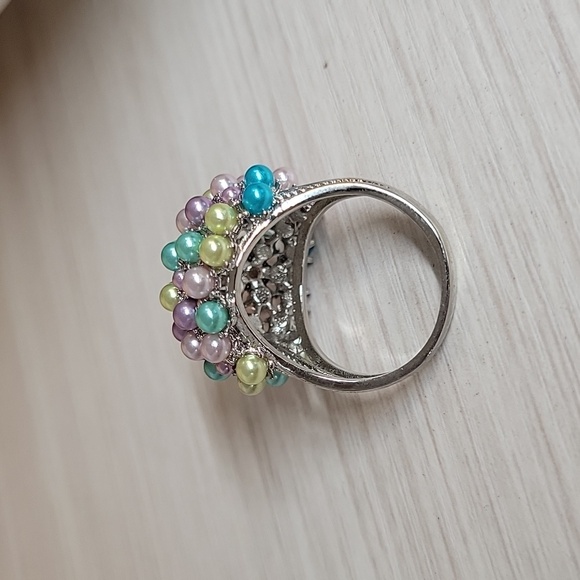 PASTEL BAUBLE BEADED STATEMENT RING - Picture 8 of 8